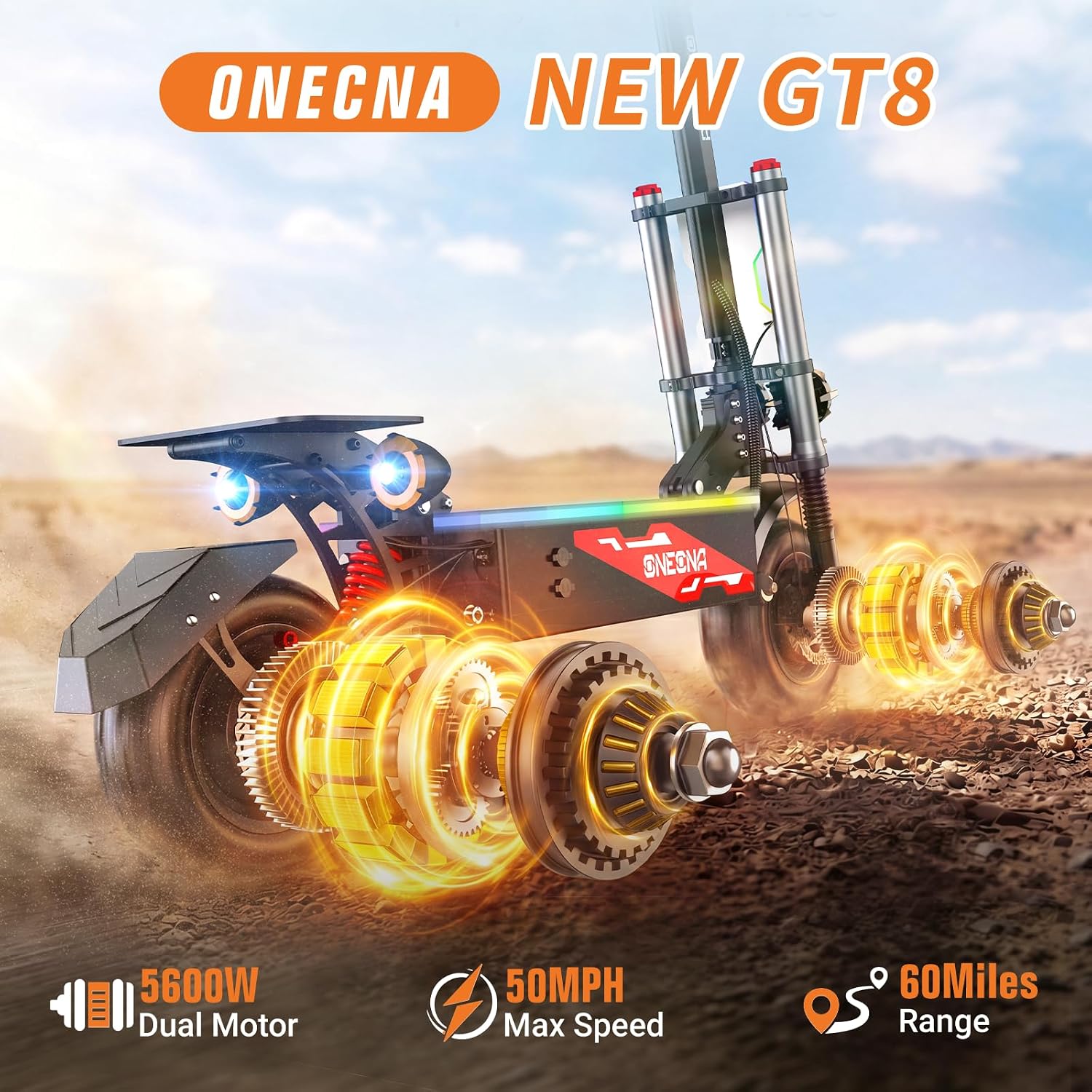 ONECNA NEW GT8PRO, trottinette - 60V 5600W Dual Motor Electric Scooter avis et prix